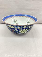 MaxSold Auction:  Asian decor beautiful blue floral bowl - 103128 - Ottawa (Ontario, Canada) SELLER MANAGED Estate Sale Online Auction - Frank Nighbor Place