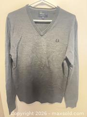 MaxSold Auction: Fred Perry Merino Wool V Neck Sweater Medium - Toronto (Ontario, Canada) SELLER MANAGED Downsizing Online Auction - Carscadden Drive (CONDO)
