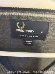 MaxSold Auction: Fred Perry Merino Wool V Neck Sweater Medium - Toronto (Ontario, Canada) SELLER MANAGED Downsizing Online Auction - Carscadden Drive (CONDO)