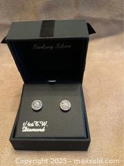 MaxSold Auction: Sterling Silver Diamond Earrings - London (Ontario, Canada) SELLER MANAGED Downsizing Online Auction - Doon Drive