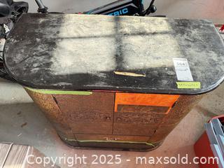 MaxSold Auction: Asian-Inspired Embossed Floral Cabinet, Wood with Metal-Look Panels C - Brampton (Ontario, Canada) Estate Sale Online Auction - Upper Highlands Drive