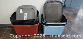MaxSold Auction: Assorted Plastic Storage Totes with Lids, 63-68 L B - Brampton (Ontario, Canada) Estate Sale Online Auction - Upper Highlands Drive