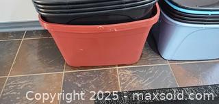 MaxSold Auction: Assorted Plastic Storage Totes with Lids, 63-68 L B - Brampton (Ontario, Canada) Estate Sale Online Auction - Upper Highlands Drive