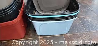 MaxSold Auction: Assorted Plastic Storage Totes with Lids, 63-68 L B - Brampton (Ontario, Canada) Estate Sale Online Auction - Upper Highlands Drive