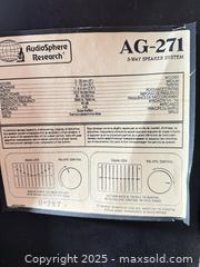 MaxSold Auction: AudioSphere Research AG-271 3-Way Floorstanding Speakers (Pair) B - Brampton (Ontario, Canada) Estate Sale Online Auction - Upper Highlands Drive