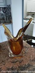 MaxSold Auction: Chalet Canada Mid-Century Amber & Clear Art Glass Vase, 14" B - Brampton (Ontario, Canada) Estate Sale Online Auction - Upper Highlands Drive