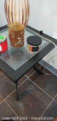 MaxSold Auction: Contemporary Black Metal Side/End Table with Textured Glass Top B - Brampton (Ontario, Canada) Estate Sale Online Auction - Upper Highlands Drive