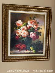 MaxSold Auction: Cromwell Signed Framed Oil Floral Still Life B - Brampton (Ontario, Canada) Estate Sale Online Auction - Upper Highlands Drive