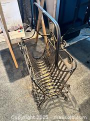 MaxSold Auction: Folding Bamboo/Wood Side Table & Ornamental Metal Magazine Rack C - Brampton (Ontario, Canada) Estate Sale Online Auction - Upper Highlands Drive