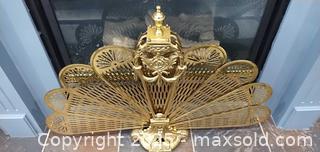 MaxSold Auction: Folding Brass Fireplace Screen - Fan/Peacock Design B - Brampton (Ontario, Canada) Estate Sale Online Auction - Upper Highlands Drive
