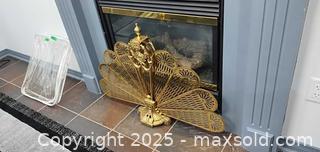 MaxSold Auction: Folding Brass Fireplace Screen - Fan/Peacock Design B - Brampton (Ontario, Canada) Estate Sale Online Auction - Upper Highlands Drive