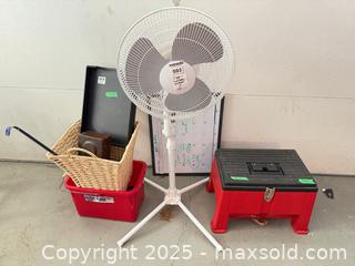 MaxSold Auction: Household Items Lot: Pedestal Fan, Toolbox, Wicker Basket, More B - Brampton (Ontario, Canada) Estate Sale Online Auction - Upper Highlands Drive