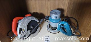 MaxSold Auction: Lot of 2 Power Tools: Black & Decker Circular Saw, Makita Router B - Brampton (Ontario, Canada) Estate Sale Online Auction - Upper Highlands Drive