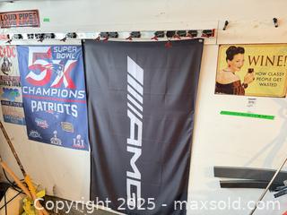 MaxSold Auction: Lot of 6–8 Wall Signs & Flags with AMG, New England Patriots, Retro B - Brampton (Ontario, Canada) Estate Sale Online Auction - Upper Highlands Drive