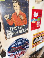 MaxSold Auction: Lot of Decorative Metal Wall Signs - Pepsi-Cola & Beer Novelty B - Brampton (Ontario, Canada) Estate Sale Online Auction - Upper Highlands Drive