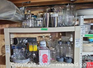 MaxSold Auction: Lot of glass jars, pitcher, bottles, tumblers, vases, and cutlery set B - Brampton (Ontario, Canada) Estate Sale Online Auction - Upper Highlands Drive