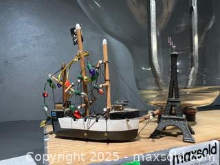 MaxSold Auction: Mixed Decorative Lot: Glass Bulb Lamp, Ship, Eiffel Tower B - Brampton (Ontario, Canada) Estate Sale Online Auction - Upper Highlands Drive