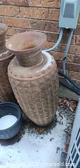 MaxSold Auction: Pair of Large Terracotta Garden Urns with Geometric Pattern C - Brampton (Ontario, Canada) Estate Sale Online Auction - Upper Highlands Drive