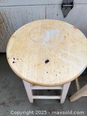 MaxSold Auction: Pair of Wooden Round Seat Stools, 24 in Height C - Brampton (Ontario, Canada) Estate Sale Online Auction - Upper Highlands Drive