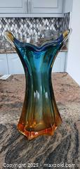 MaxSold Auction: Signed Handblown Amber Green Teal Freeform Art Glass Vase B - Brampton (Ontario, Canada) Estate Sale Online Auction - Upper Highlands Drive