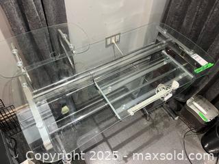 MaxSold Auction: Tempered Glass Console Desk with Raised Monitor Shelf D - Brampton (Ontario, Canada) Estate Sale Online Auction - Upper Highlands Drive