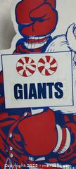 MaxSold Auction: 48&#34; 1991 the party animal inc. team NFL plastic corrugated character with go giants sign  - Walworth (New York, USA) SELLER MANAGED Downsizing Online Auction - High Street