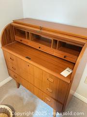 MaxSold Auction: MCM Teak Veneer Roll Top Desk - Burlington (Ontario, Canada) PARTNER MANAGED Downsizing Online Auction - New Street