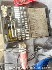 MaxSold Auction: 50+ Piece Socket Set with Ratchets, Extensions &#38; Bits+ Mac Tools set+ Skil grinder - Halton Hills (Ontario, Canada) SELLER MANAGED Downsizing Online Auction - Barber Drive