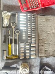 MaxSold Auction: 50+ Piece Socket Set with Ratchets, Extensions &#38; Bits+ Mac Tools set+ Skil grinder - Halton Hills (Ontario, Canada) SELLER MANAGED Downsizing Online Auction - Barber Drive