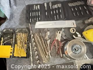 MaxSold Auction: Off-White Braided Synthetic Rope on Spool: lot of drill bits: grinding wheels etc - Halton Hills (Ontario, Canada) SELLER MANAGED Downsizing Online Auction - Barber Drive