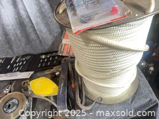 MaxSold Auction: Off-White Braided Synthetic Rope on Spool: lot of drill bits: grinding wheels etc - Halton Hills (Ontario, Canada) SELLER MANAGED Downsizing Online Auction - Barber Drive