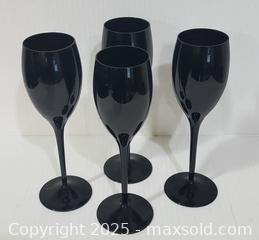 MaxSold Auction: (L16) Vintage Black Amethyst Mikasa Crystal Wine Goblets x 4 - Orillia (Ontario, Canada) PARTNER MANAGED Estate Sale Online Auction - Barrie Road (STORAGE)