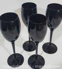 MaxSold Auction: (L16) Vintage Black Amethyst Mikasa Crystal Wine Goblets x 4 - Orillia (Ontario, Canada) PARTNER MANAGED Estate Sale Online Auction - Barrie Road (STORAGE)