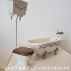 MaxSold Auction: Vintage dollhouse bathroom tub, faucets, toilet with water tank and sink cabinet - Toronto (Ontario, Canada) SELLER MANAGED Downsizing Online Auction - Davisville Avenue (CONDO)