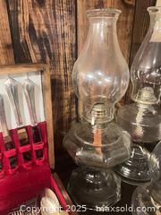 MaxSold Auction:  3 Lamplight Farms Oil/Kerosene Lamps with Chimneys B - Clarington (Ontario, Canada) Moving Online Auction - Trulls Road
