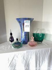 MaxSold Auction: Art Glass Perfume Bottles, Vase - Cupertino (California, USA) PARTNER MANAGED Estate Sale Online Auction - Maria Rosa Way