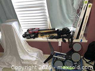MaxSold Auction: Xbox 360 Guitar &#38; Drum Controllers + 4 Game Discs - Cupertino (California, USA) PARTNER MANAGED Estate Sale Online Auction - Maria Rosa Way