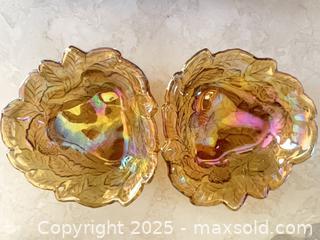 MaxSold Auction: 2,  2 Vintage Indiana Glass Loganberry marigold carnival glass bowl.   - Point Edward (Ontario, Canada) SELLER MANAGED Estate Sale Online Auction -  Michigan Avenue