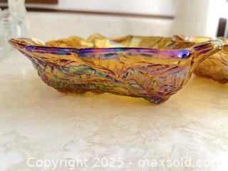 MaxSold Auction: 2,  2 Vintage Indiana Glass Loganberry marigold carnival glass bowl.   - Point Edward (Ontario, Canada) SELLER MANAGED Estate Sale Online Auction -  Michigan Avenue