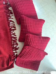 MaxSold Auction: 4 Red Pottery Barn Decorative  Pillow, Cover, Red Pottery Barn Throw - Point Edward (Ontario, Canada) PARTNER MANAGED Estate Sale Online Auction -  Michigan Avenue