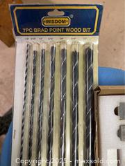 MaxSold Auction: 7pc Brad Point Wood Bit Set - Point Edward (Ontario, Canada) SELLER MANAGED Estate Sale Online Auction -  Michigan Avenue