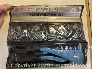 MaxSold Auction: Hand Riveter Set - Point Edward (Ontario, Canada) PARTNER MANAGED Estate Sale Online Auction -  Michigan Avenue