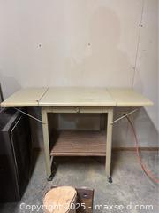 MaxSold Auction: Metal Beige Table With Sides - Point Edward (Ontario, Canada) PARTNER MANAGED Estate Sale Online Auction -  Michigan Avenue