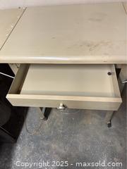 MaxSold Auction: Metal Beige Table With Sides - Point Edward (Ontario, Canada) PARTNER MANAGED Estate Sale Online Auction -  Michigan Avenue
