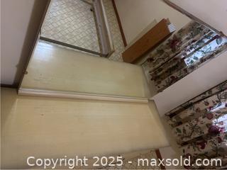 MaxSold Auction: Mid-century Modern Blonde Wood Dresser & Mirror, Five Drawer Dresser, Queen Bed Frame  - Point Edward (Ontario, Canada) PARTNER MANAGED Estate Sale Online Auction -  Michigan Avenue