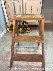 MaxSold Auction: Rich Ladder Wooden Step Stool - Point Edward (Ontario, Canada) PARTNER MANAGED Estate Sale Online Auction -  Michigan Avenue