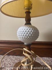 MaxSold Auction: Vintage Brass Table Lamp, Vintage White Hobnail Milk Glass Table Lamp Wooden Base - Point Edward (Ontario, Canada) PARTNER MANAGED Estate Sale Online Auction -  Michigan Avenue