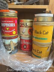 MaxSold Auction: Vintage Tobacco Tins - Point Edward (Ontario, Canada) SELLER MANAGED Estate Sale Online Auction -  Michigan Avenue