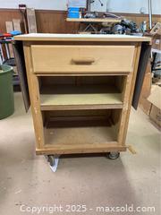 MaxSold Auction: Work Table On Castors With 3 Leaf Ext - Point Edward (Ontario, Canada) PARTNER MANAGED Estate Sale Online Auction -  Michigan Avenue