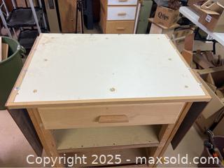 MaxSold Auction: Work Table On Castors With 3 Leaf Ext - Point Edward (Ontario, Canada) PARTNER MANAGED Estate Sale Online Auction -  Michigan Avenue